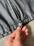 90s Carol Christian Poell Denim Polyurethane Waxed Cropped Jacket Blue Men - M