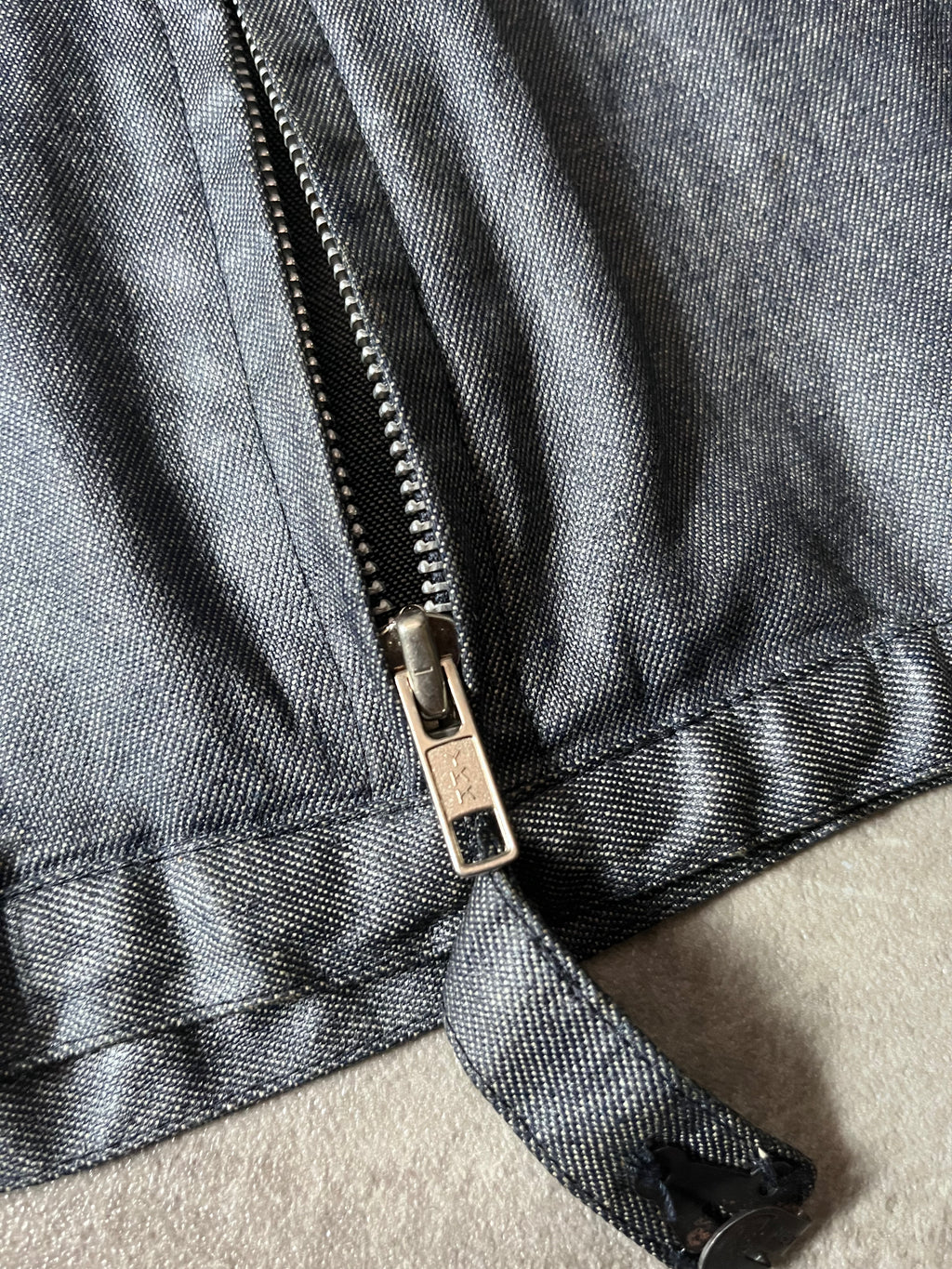 90s Carol Christian Poell Denim Polyurethane Waxed Cropped Jacket Blue Men - M