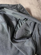 90s Carol Christian Poell Denim Polyurethane Waxed Cropped Jacket Blue Men - M