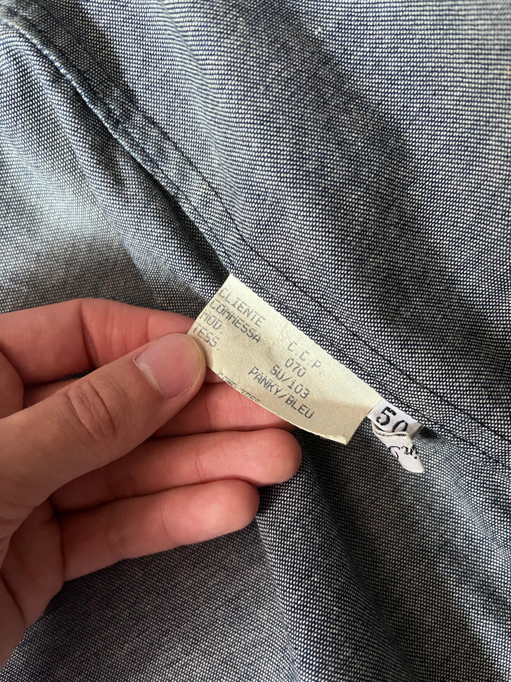 90s Carol Christian Poell Denim Polyurethane Waxed Cropped Jacket Blue Men - M
