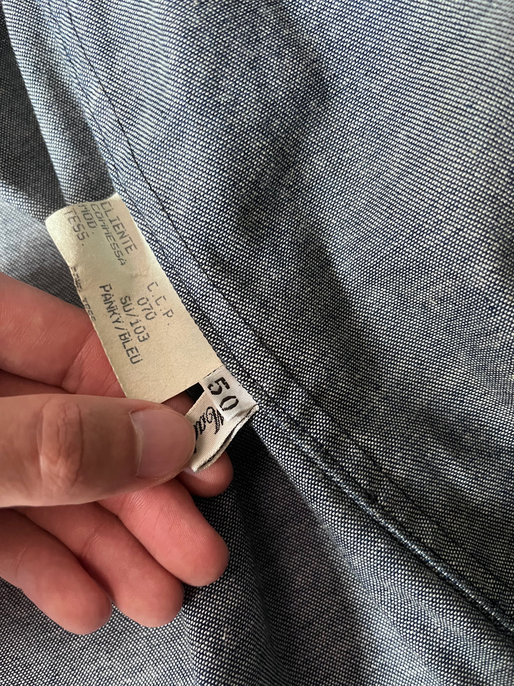 90s Carol Christian Poell Denim Polyurethane Waxed Cropped Jacket Blue Men - M