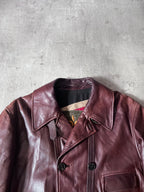 Dries Van Noten Vintage Leather Double Breasted Coat Red Men - L