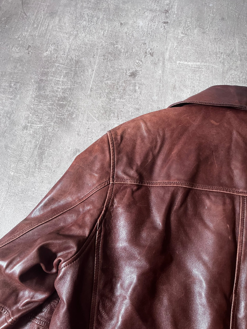 Dries Van Noten Vintage Leather Double Breasted Coat Red Men - L