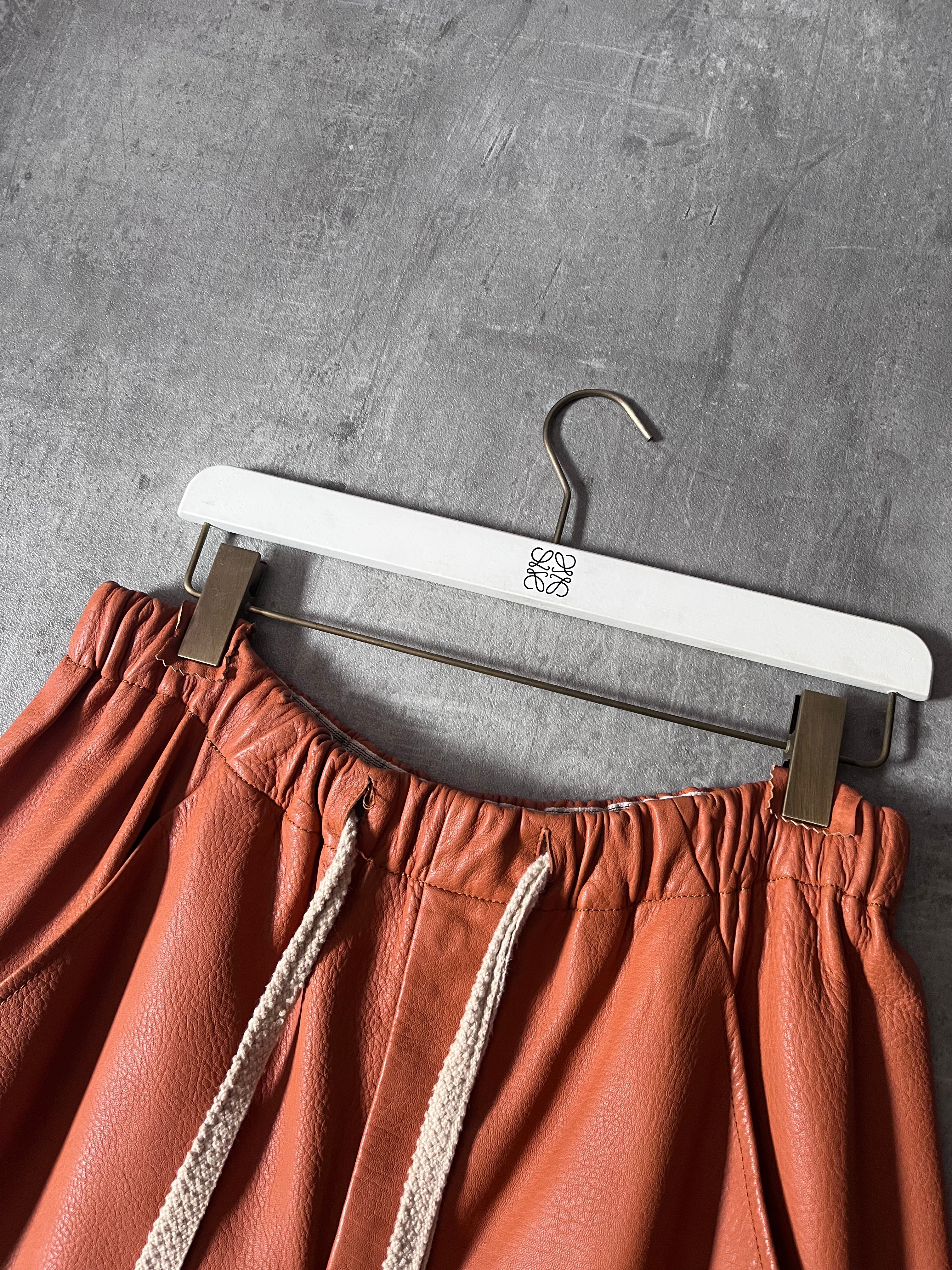 Loewe Leather Cropped Pants Orange Men - M