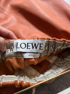 Loewe Leather Cropped Pants Orange Men - M
