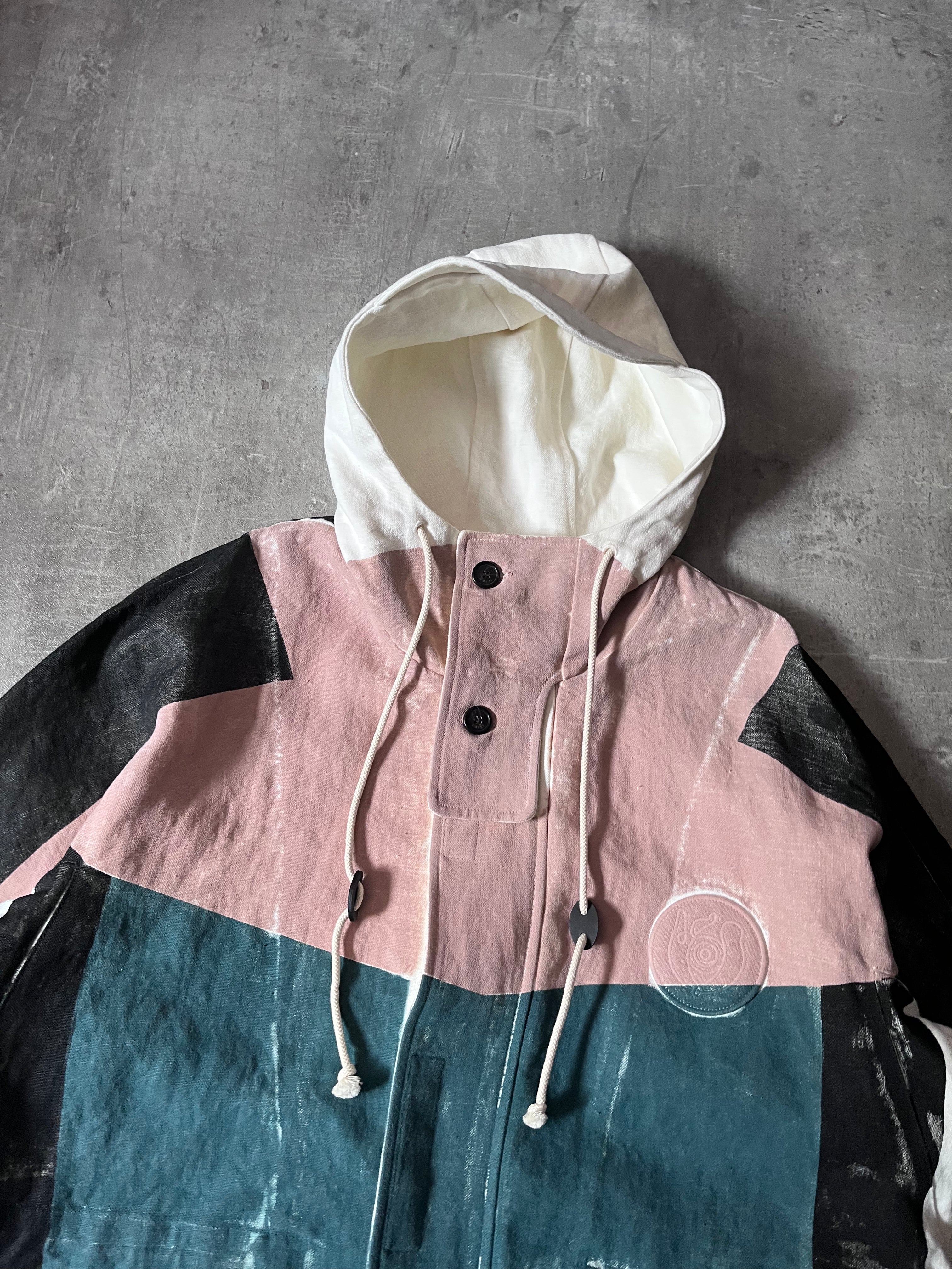 2020 Loewe by Jonathan Anderson ELN Woven Parka Linen Oversize Jacket Multicolor Men - S