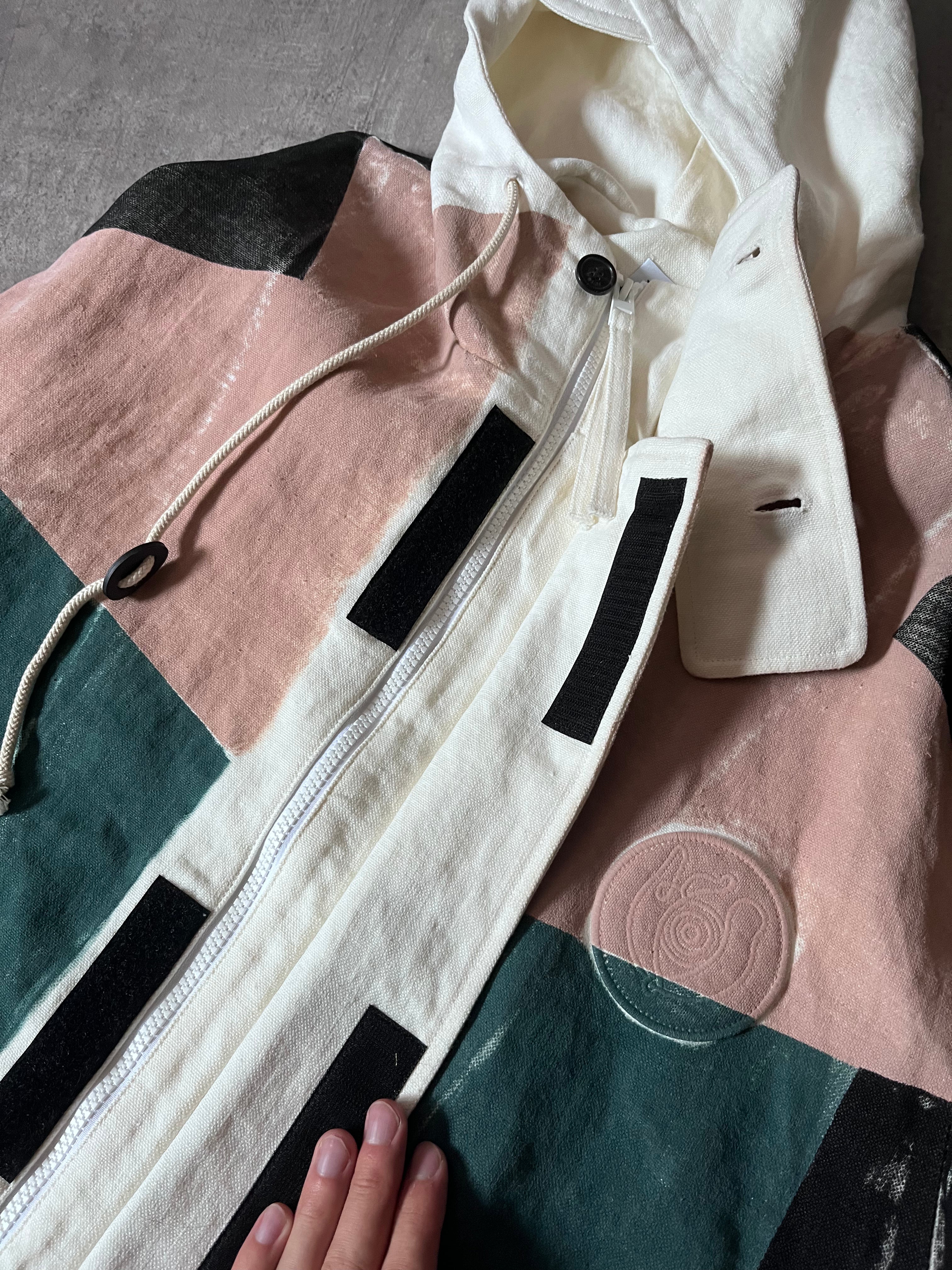 2020 Loewe by Jonathan Anderson ELN Woven Parka Linen Oversize Jacket Multicolor Men - S