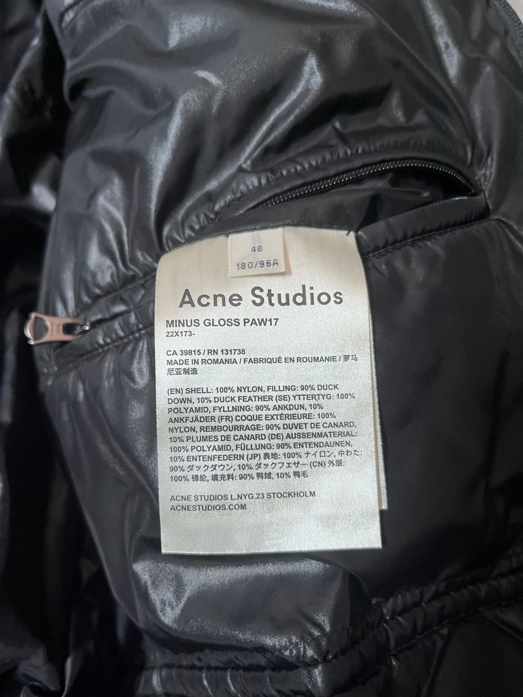 F/W 2017 Acne Studios MInus Gloss Down Puffer Jacket Black Men -  M