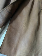 Miu Miu Vintage Suede Leather Belter Trench Coat Brown Women - S