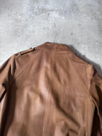 Miu Miu Vintage Suede Leather Belter Trench Coat Brown Women - S
