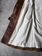 Miu Miu Vintage Suede Leather Belter Trench Coat Brown Women - S