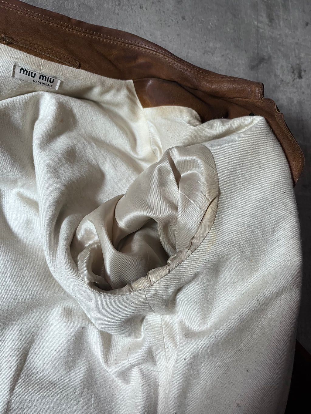 Miu Miu Vintage Suede Leather Belter Trench Coat Brown Women - S