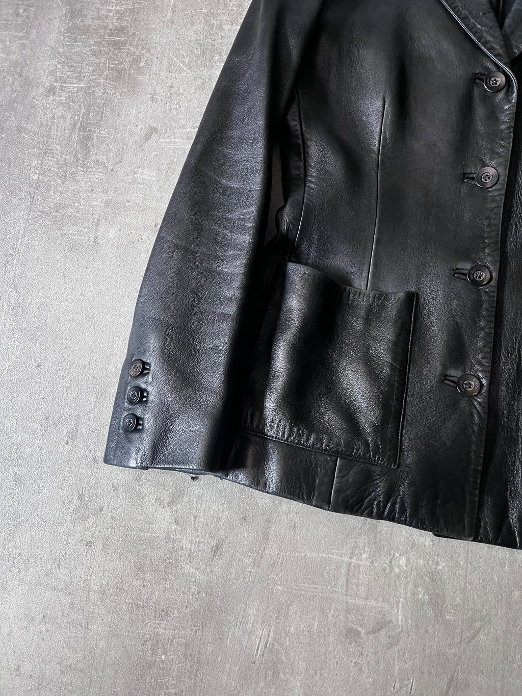 F/W 1998 Gucci by Tom Ford Leather Blazer Jacket Black Women - S