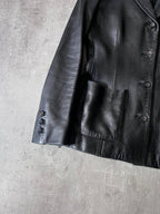 F/W 1998 Gucci by Tom Ford Leather Blazer Jacket Black Women - S