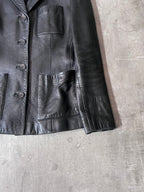 F/W 1998 Gucci by Tom Ford Leather Blazer Jacket Black Women - S