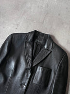 F/W 1998 Gucci by Tom Ford Leather Blazer Jacket Black Women - S