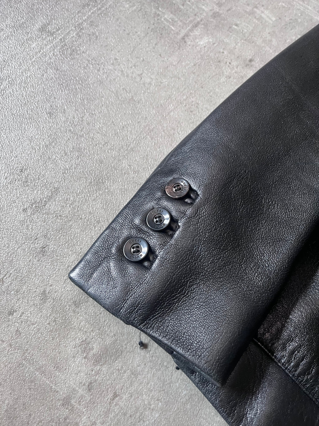 F/W 1998 Gucci by Tom Ford Leather Blazer Jacket Black Women - S