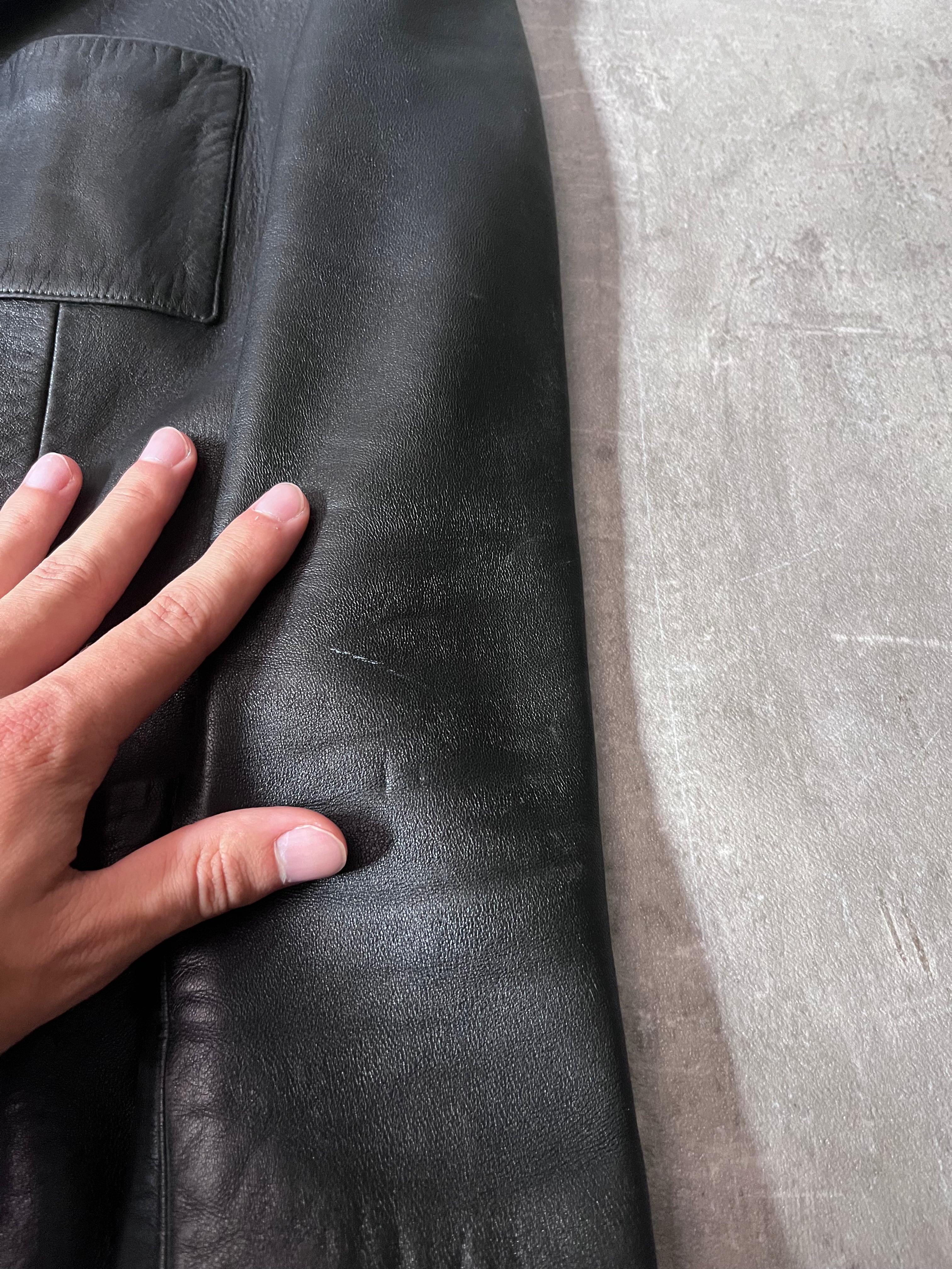 F/W 1998 Gucci by Tom Ford Leather Blazer Jacket Black Women - S