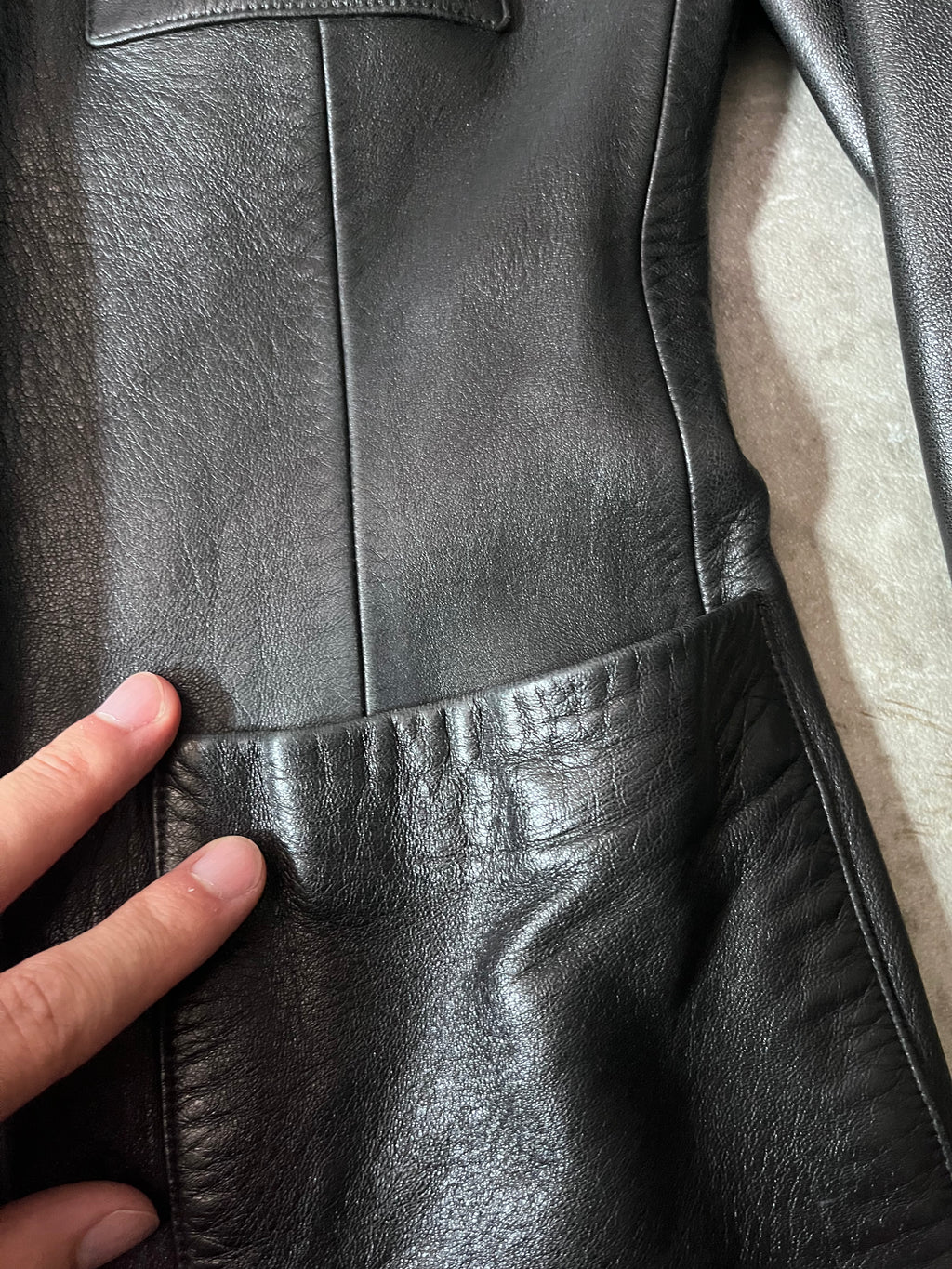 F/W 1998 Gucci by Tom Ford Leather Blazer Jacket Black Women - S