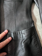 F/W 1998 Gucci by Tom Ford Leather Blazer Jacket Black Women - S