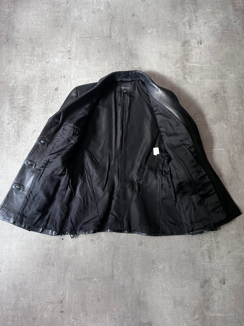 F/W 1998 Gucci by Tom Ford Leather Blazer Jacket Black Women - S