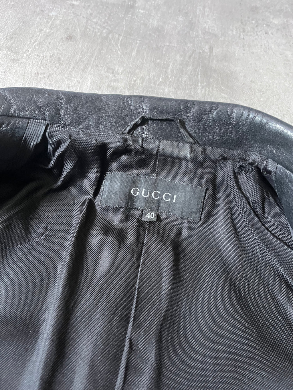 F/W 1998 Gucci by Tom Ford Leather Blazer Jacket Black Women - S