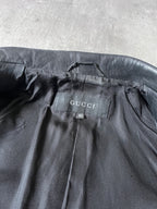 F/W 1998 Gucci by Tom Ford Leather Blazer Jacket Black Women - S