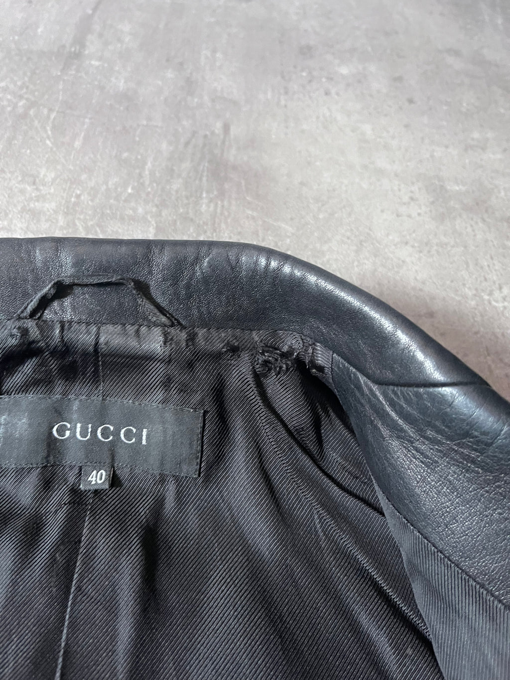 F/W 1998 Gucci by Tom Ford Leather Blazer Jacket Black Women - S