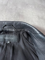 F/W 1998 Gucci by Tom Ford Leather Blazer Jacket Black Women - S