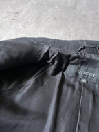 F/W 1998 Gucci by Tom Ford Leather Blazer Jacket Black Women - S