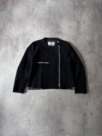 S/S 2014 Acne Studios Monte Suede Leather Side Zip Jacket Black Women - XS