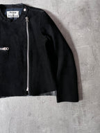 S/S 2014 Acne Studios Monte Suede Leather Side Zip Jacket Black Women - XS