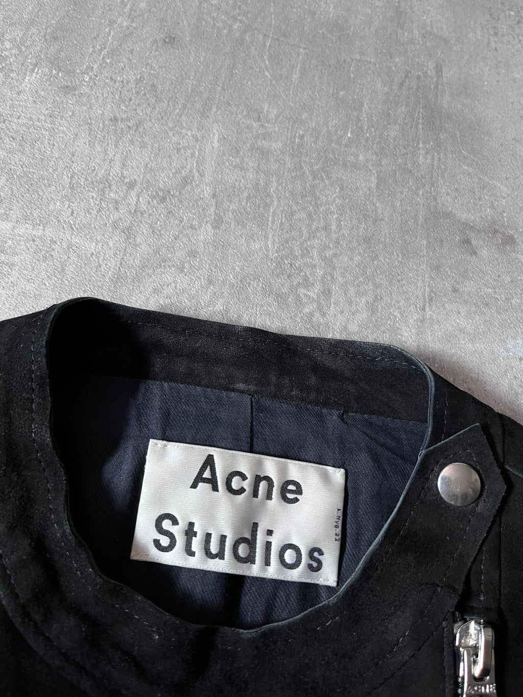 S/S 2014 Acne Studios Monte Suede Leather Side Zip Jacket Black Women - XS