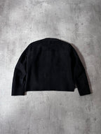 S/S 2014 Acne Studios Monte Suede Leather Side Zip Jacket Black Women - XS