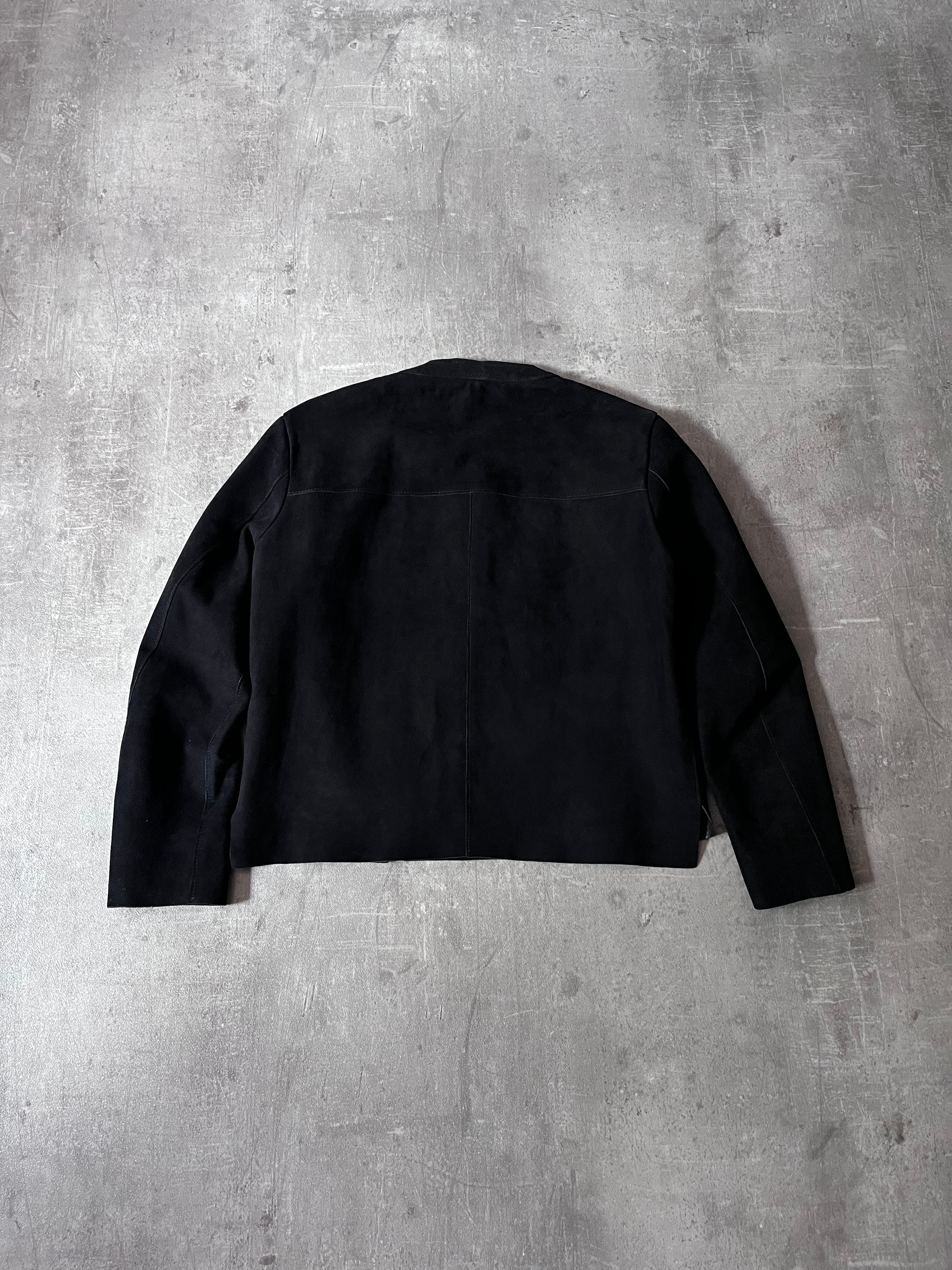S/S 2014 Acne Studios Monte Suede Leather Side Zip Jacket Black Women - XS