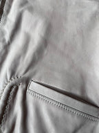 Prada Vintage Short Sleeve Leather Cropped Jacket Beige Women - L