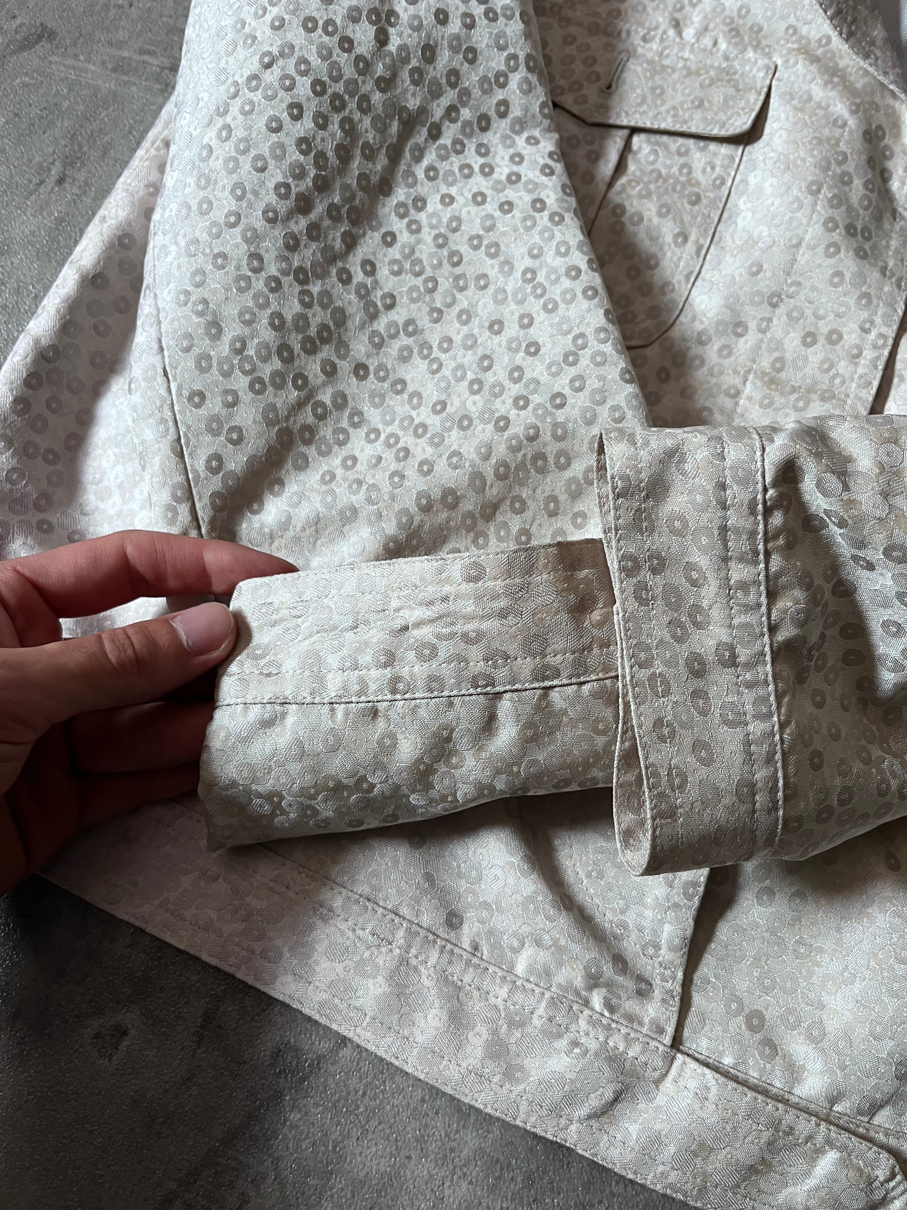 Dries Van Noten Polka Dot Silk Jacket Beige/White Women - L