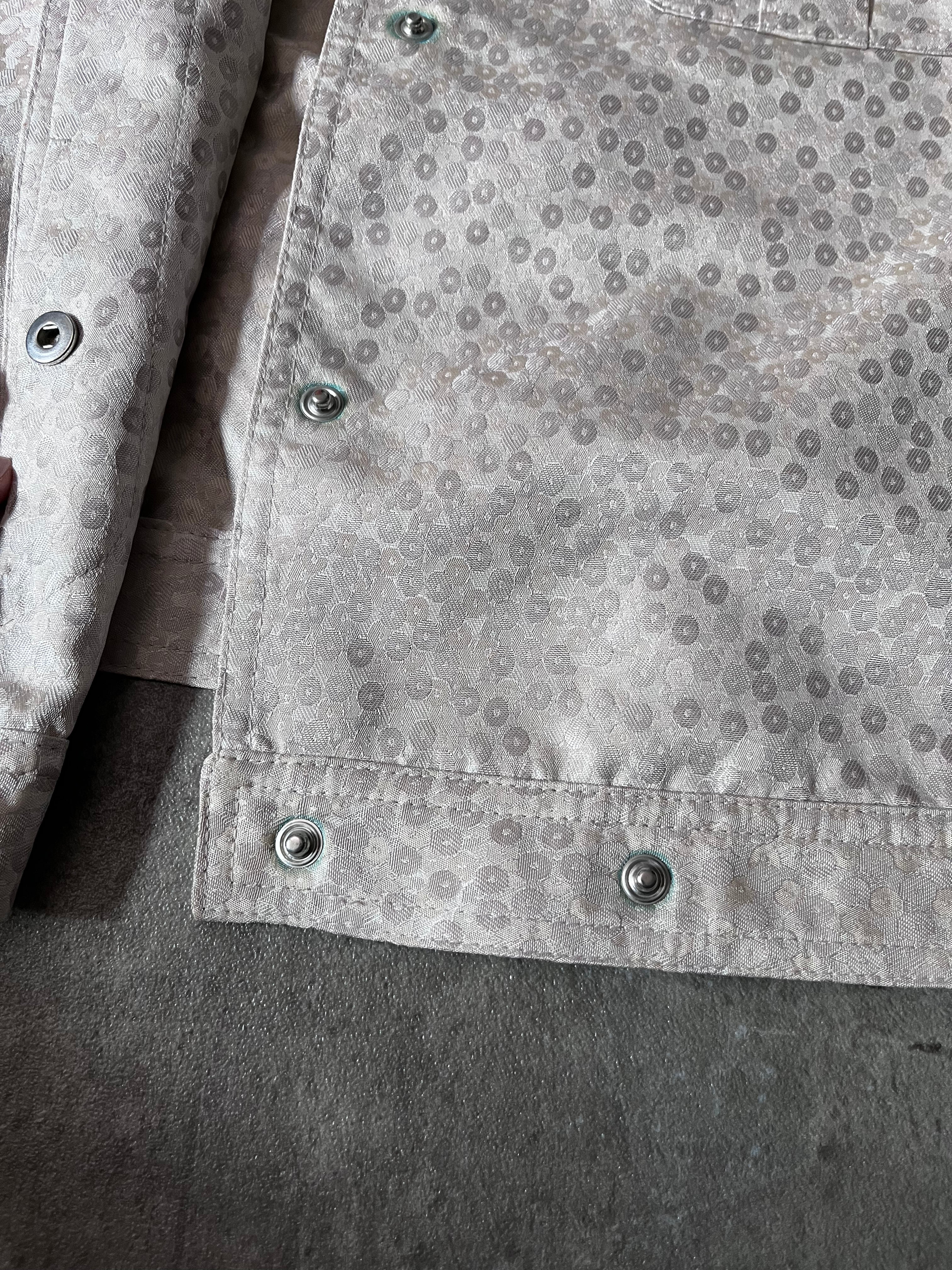 Dries Van Noten Polka Dot Silk Jacket Beige/White Women - L