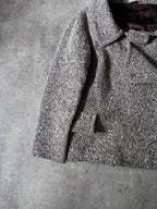 F/W 2009 Miu Miu Tweed Wool Double Breasted Jacket Grey Women - L