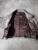 F/W 2009 Miu Miu Tweed Wool Double Breasted Jacket Grey Women - L