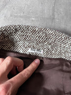 F/W 2009 Miu Miu Tweed Wool Double Breasted Jacket Grey Women - L