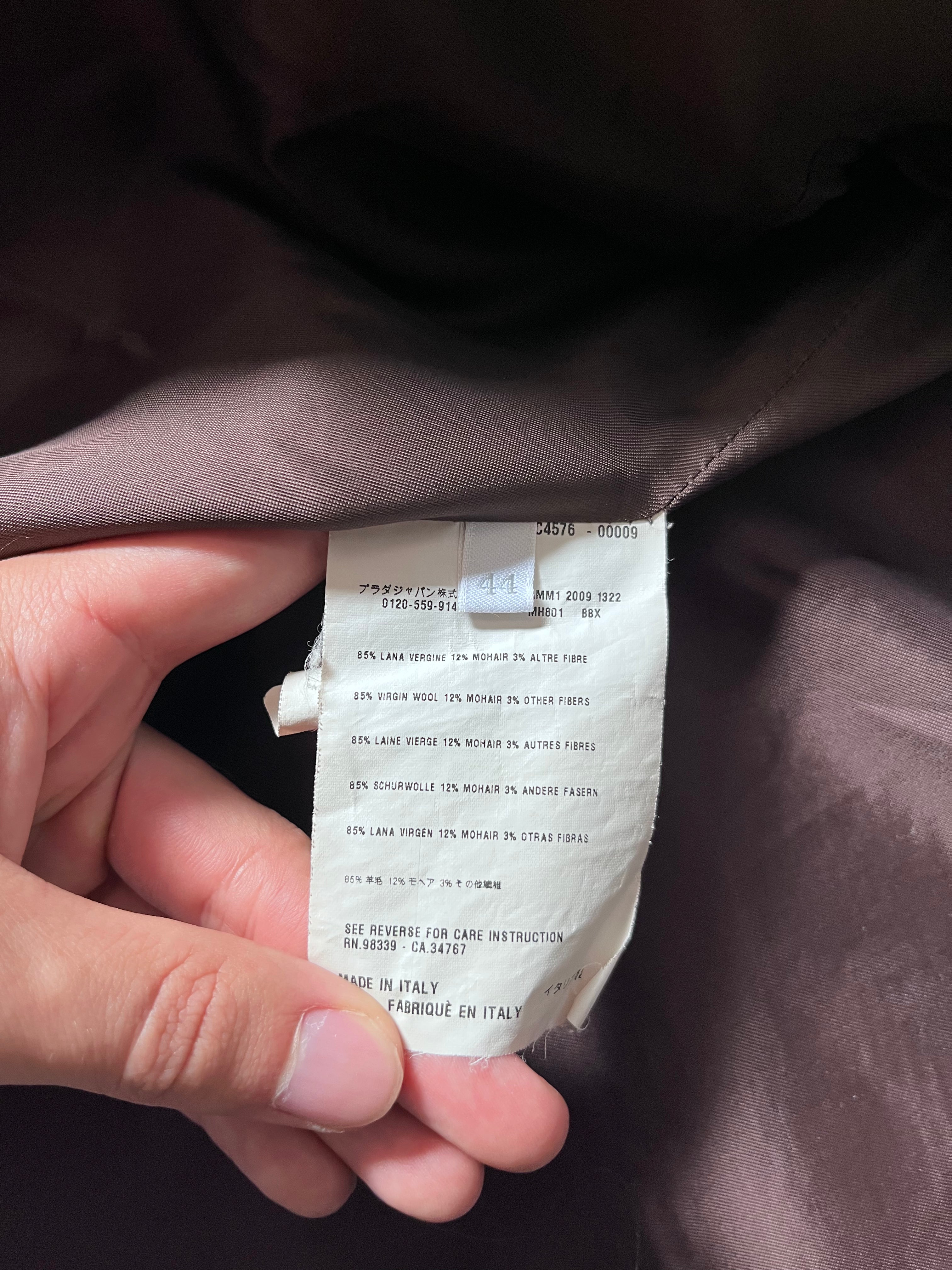 F/W 2009 Miu Miu Tweed Wool Double Breasted Jacket Grey Women - L