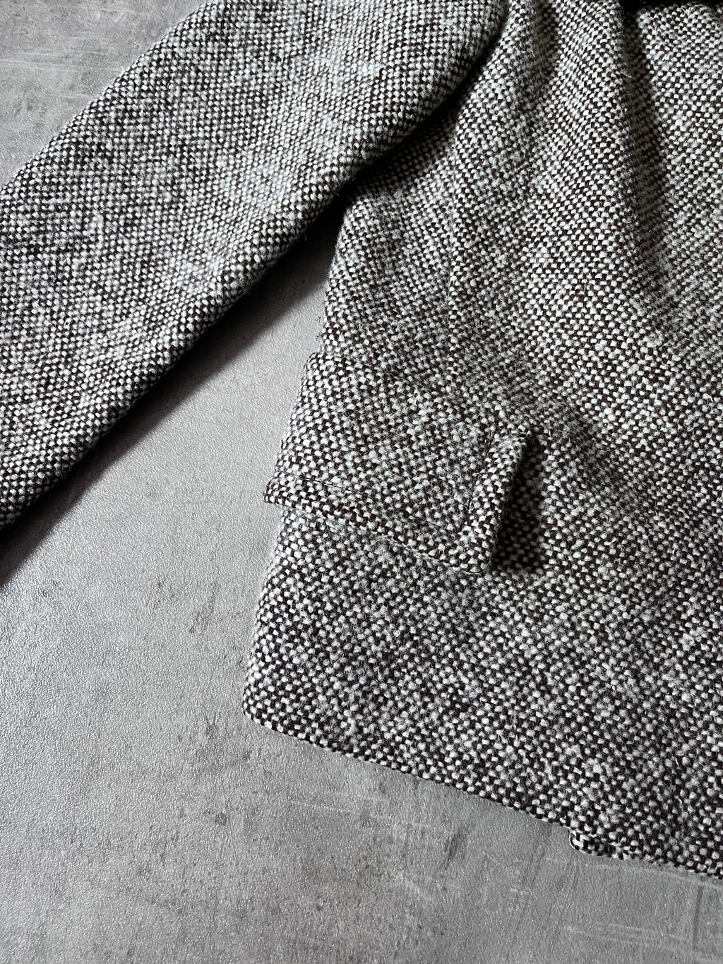 F/W 2009 Miu Miu Tweed Wool Double Breasted Jacket Grey Women - L