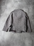 F/W 2009 Miu Miu Tweed Wool Double Breasted Jacket Grey Women - L