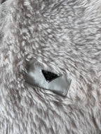 Prada Triangle Logo Alpaca Mohair Fur Style Jacket White Women - XL