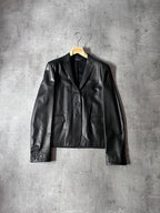 F/W 2001 Gucci by Tom Ford Leather Blazer Jacket Black Women - M
