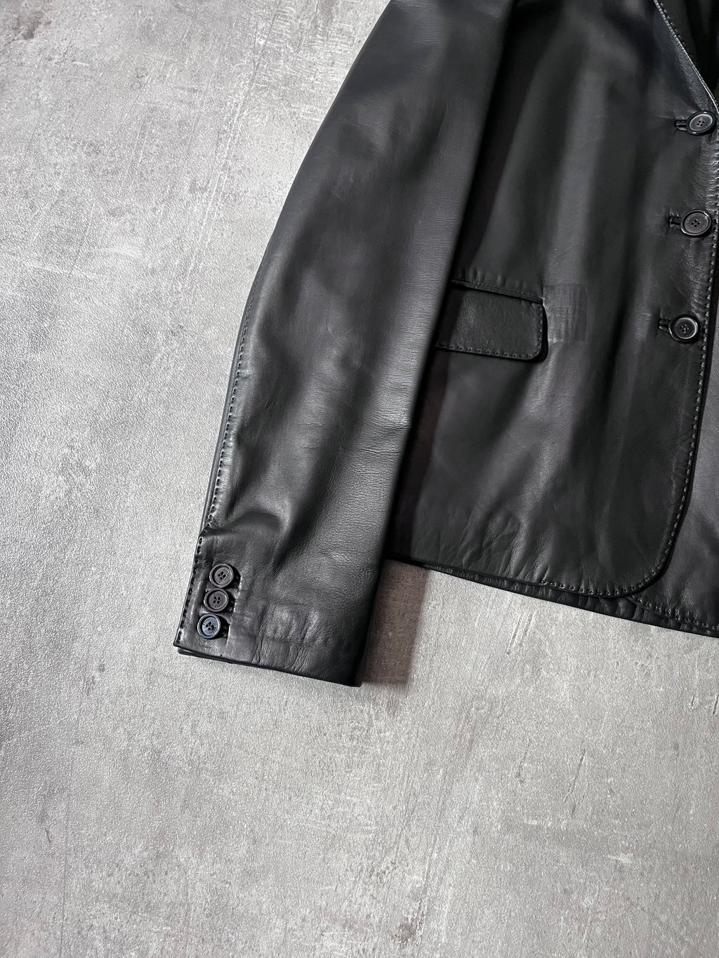 F/W 2001 Gucci by Tom Ford Leather Blazer Jacket Black Women - M