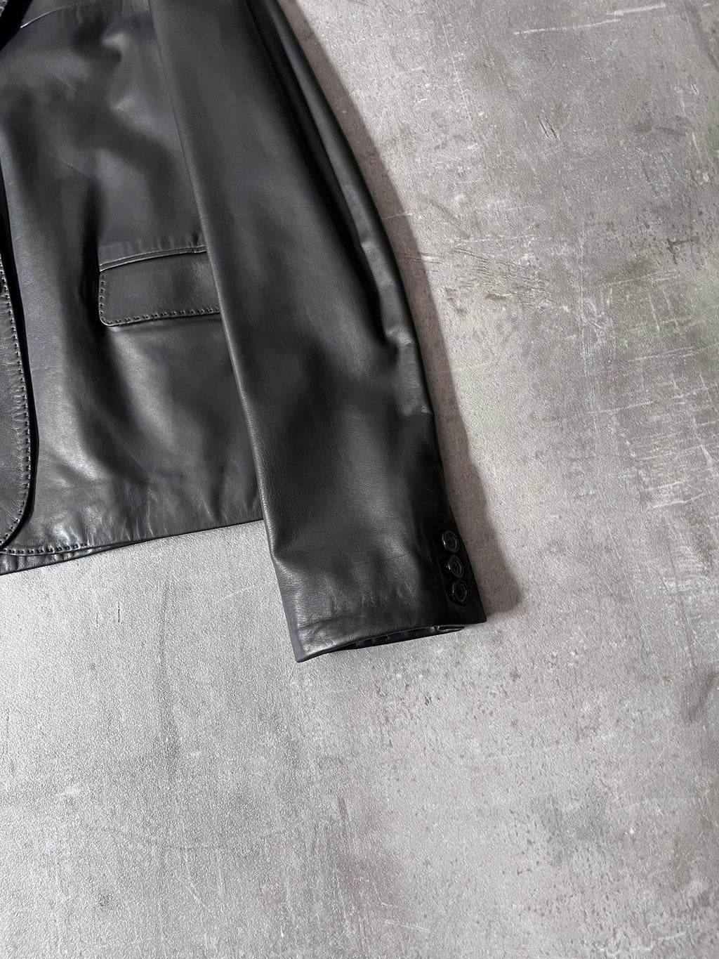 F/W 2001 Gucci by Tom Ford Leather Blazer Jacket Black Women - M