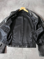 F/W 2001 Gucci by Tom Ford Leather Blazer Jacket Black Women - M