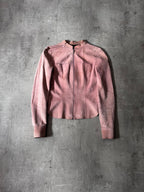 2000s Gucci by Tom Ford Suede Leather Jacket Pink Women - S